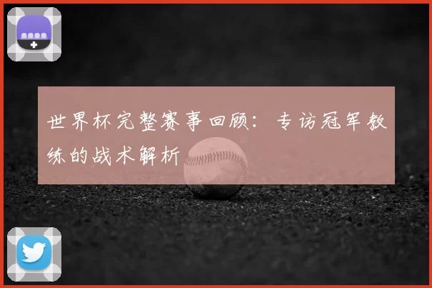 世界杯完整赛事回顾:专访冠军教练的战术解析