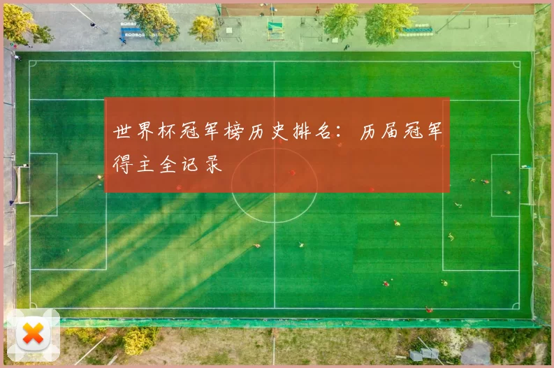 世界杯冠军榜历史排名:历届冠军得主全记录